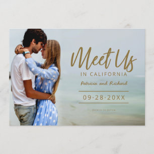 Invitation Rencontrez-nous lors d'une photo de mariage de des