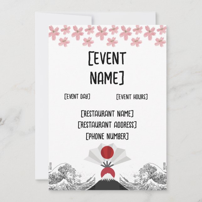 Invitation Rendez-vous au restaurant sushi japonais et inaugu (Devant)