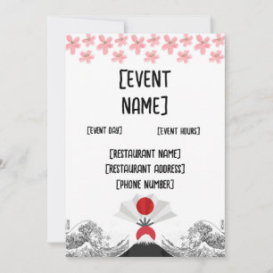 Invitation Rendez-vous au restaurant sushi japonais et inaugu