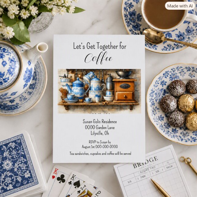 Invitation Rendez-vous café de l'après-midi  (Créateur téléchargé)