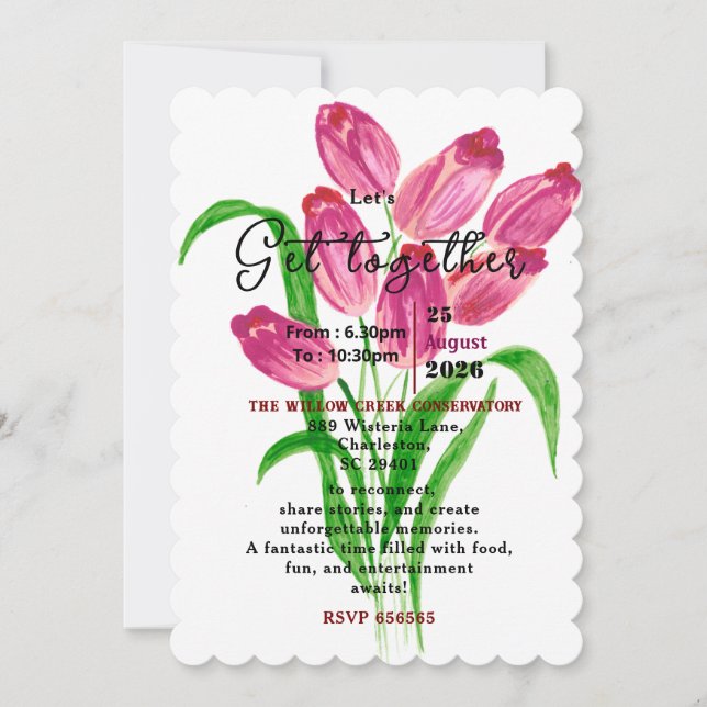 Invitation Rendez-vous intemporel des tulipes  (Devant)