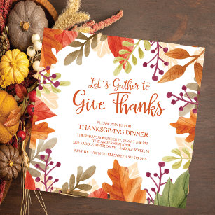 Invitation Rendez-vous pour remercier Merci Thanksgiving Dine
