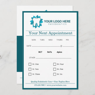Invitation Rendez-vous suivant pour un dentiste modifiable