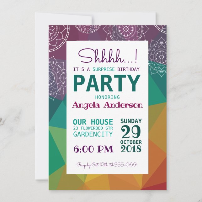 Invitation Rendez-vous surprise pour le mandala de géométrie  (Devant)