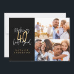 Invitation rendre 40 look bon noir et or multi photo<br><div class="desc">design multi photo,  noir et or,  ce qui fait 40 look bon, </div>