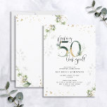 Invitation Rendre 50 apparence bon vert or botanique Annivers<br><div class="desc">Fêter cinquante ans est un exploit incroyable et il mérite d'être célébré dans le style! L'Invitation d'anniversaire Botanique Making 50 Look Good Botanical Birthday est la façon parfaite de faire exactement cela. Cette invitation élégante et moderne présente une belle aquarelle verte design botanique avec des lamelles de feuille d'or faux...</div>