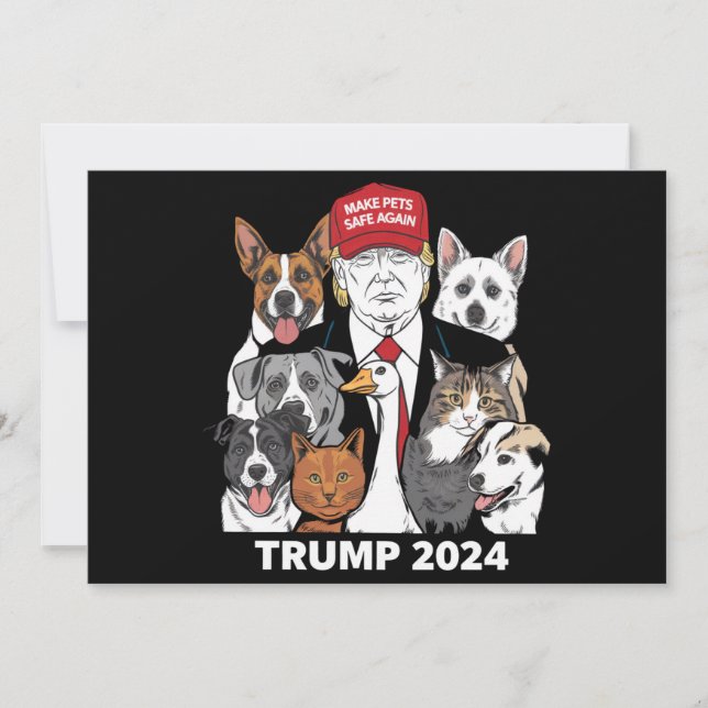 Invitation Rendre les animaux en sécurité Trump 2024 Sauver n (Devant)