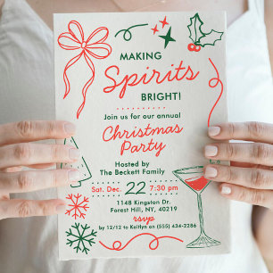 Invitation Rendre les esprits lumineux Fête de cocktails de