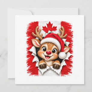 Invitation Renne de Noël canadien