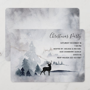 Invitation Rennes dans l'Aquarelle gris sauvage Noël
