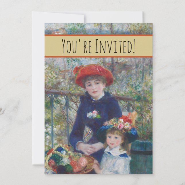 Invitation Renoir Deux Sœurs Terrasse Impressionnisme Françai (Devant)