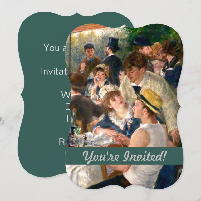 Invitation Renoir French Luncheon Booking Party (Devant / Derrière)