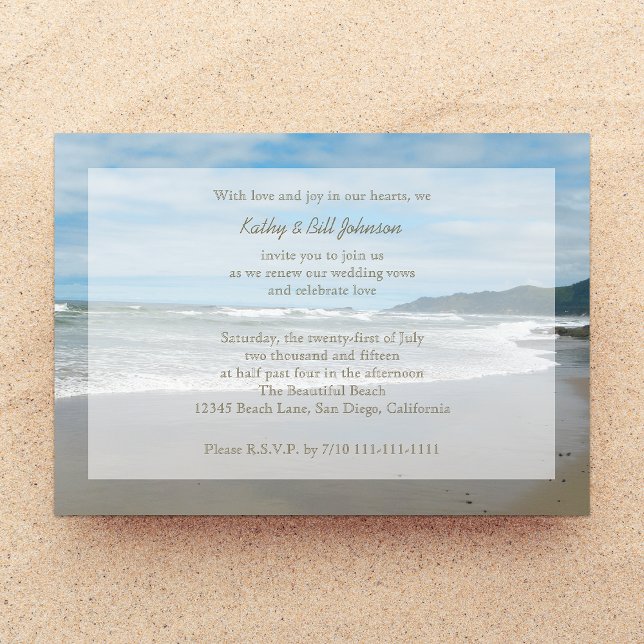 Invitation Renouveau Vow mariage au bord de la plage (Créateur téléchargé)
