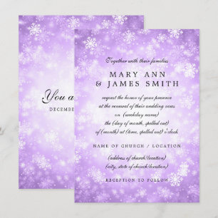 Invitation Renouveau Vow mariage Purple Winter Wonderland
