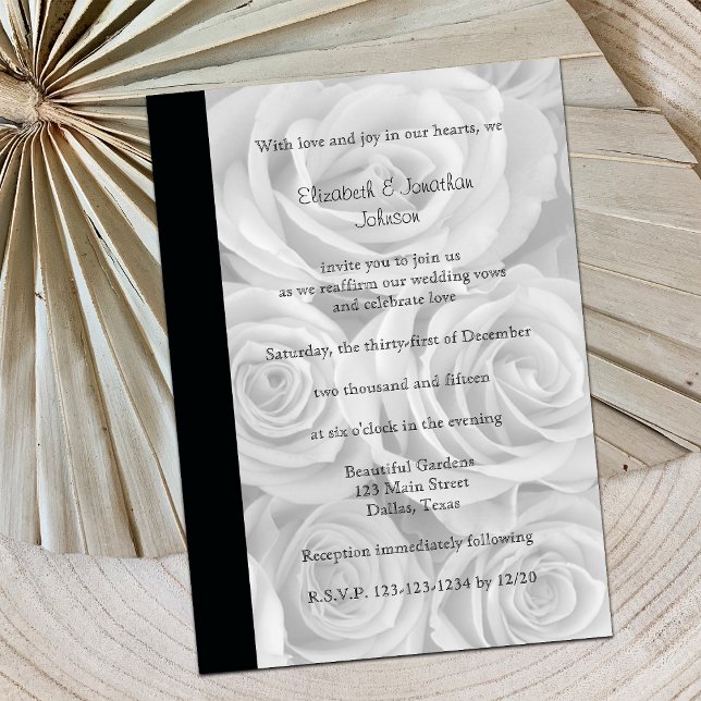 Invitation Renouveau Vow mariage Roses merveilleux (Créateur téléchargé)