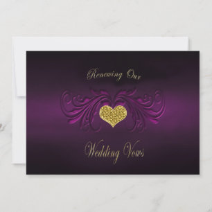 Invitation Renouveler/Vows Invitation-Purple Passion Gold
