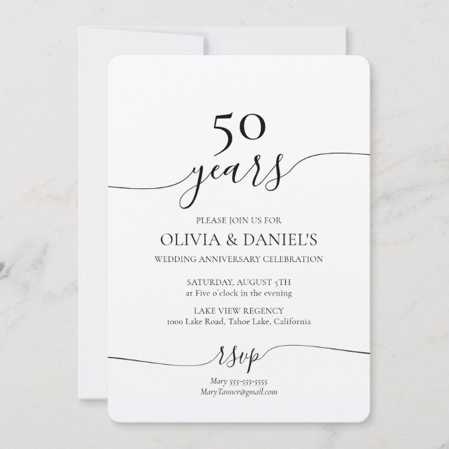 Invitation Renouveler Vows Mariage Anniversaire (Devant)