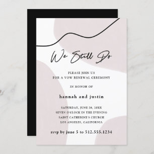 Invitation Renouvellement abstrait moderne de voeu de mariage