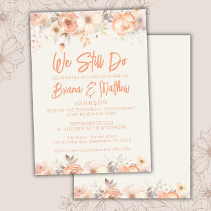 Invitation Renouvellement de la Vow de Mariage floral de Pêch