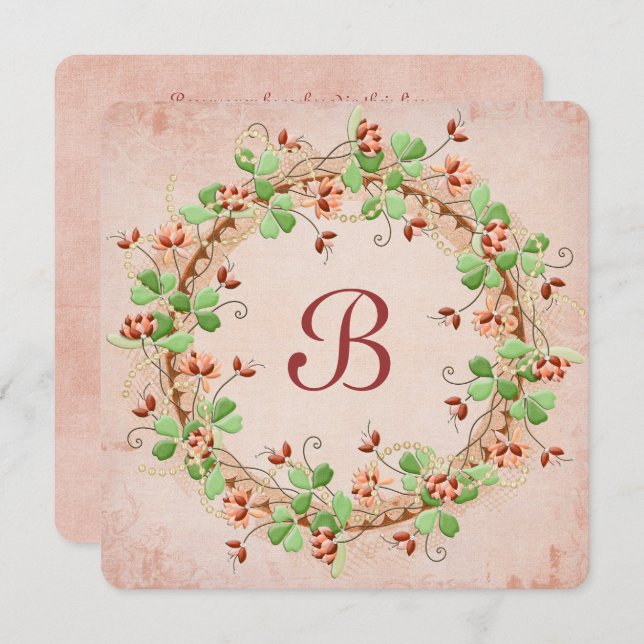 Invitation Renouvellement de la vue de la couronne mariage (Devant / Derrière)