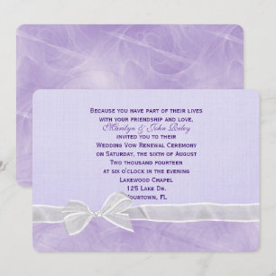 Invitation Renouvellement de la vue du Mariage Bow blanc