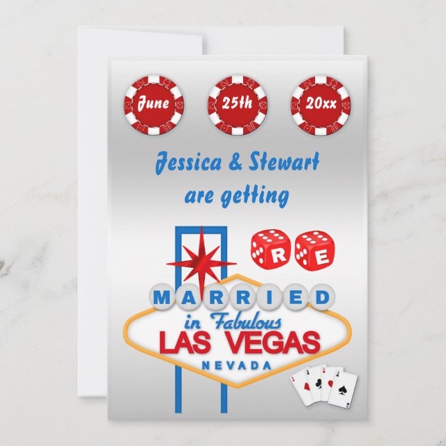 Invitation Renouvellement de Las Vegas des voeux de mariage (Devant)