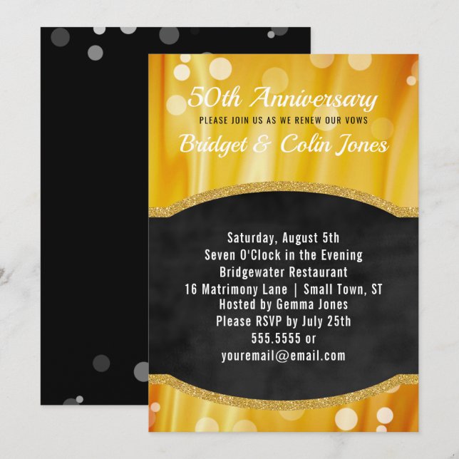 Invitation Renouvellement de Voeux 50 ans de Maria (Devant / Derrière)