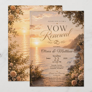 Invitation Renouvellement de vœux au coucher de soleil en bor