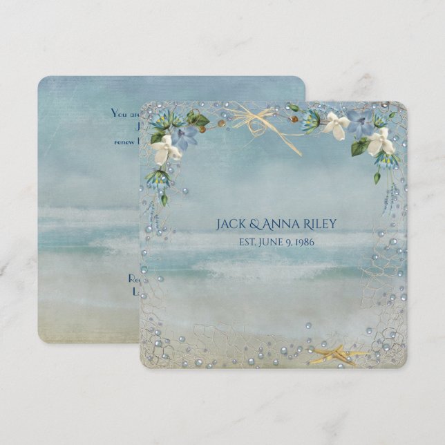 Invitation Renouvellement de vœux au starfish (Devant / Derrière)