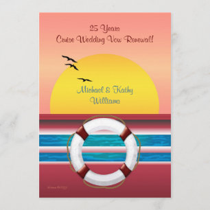 Invitation Renouvellement de vœux d'anniversaire de croisière