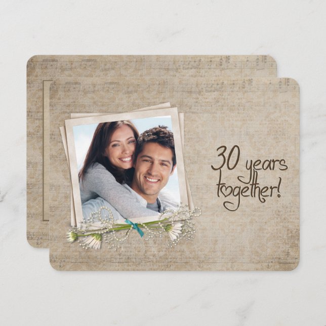 Invitation Renouvellement de vœux d'anniversaire de mariage 3 (Devant / Derrière)