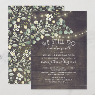 Invitation Renouvellement de vœux de mariage avec verdure rus