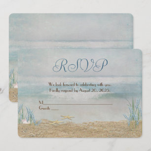Invitation renouvellement de voeux de mariage bord de mer RSV