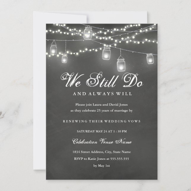 Invitation Renouvellement de vœux de mariage dans la cour arr (Devant)