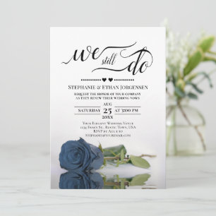 Invitation Renouvellement de vœux de mariage élégant en bleu 