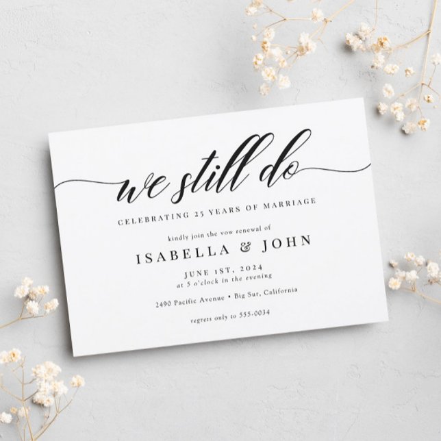 Invitation Renouvellement de vœux de mariage en écriture élég (Créateur téléchargé)