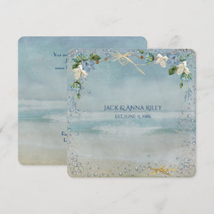 Invitation renouvellement de vœux de mariage étoile de mer