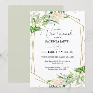 Invitation Renouvellement de vœux de mariage géométrique à ve