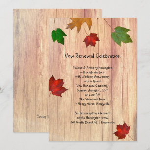 Invitation Renouvellement de Vœux de Saison de Chute de Feuil