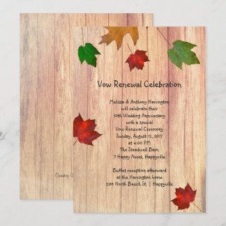 Invitation Renouvellement de Vœux de Saison de Chute de Feuil