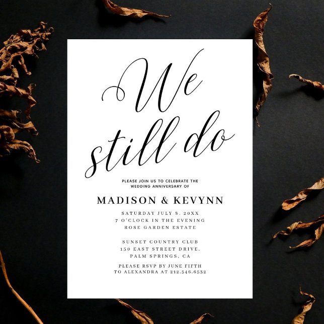 Invitation Renouvellement de Voeux de Typographie Noir et Bla (Créateur téléchargé)