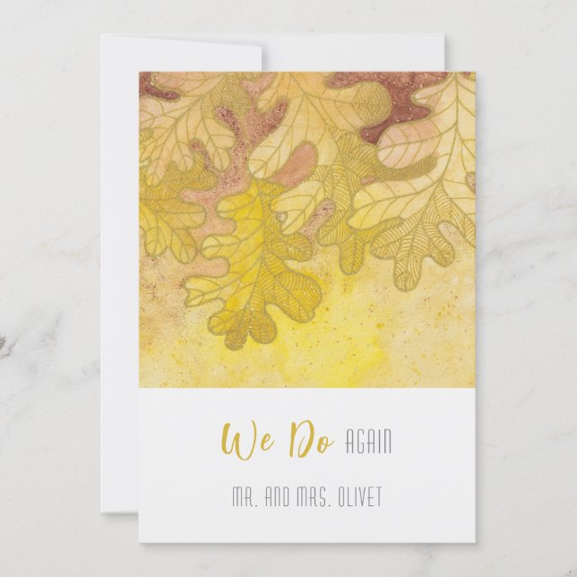 Invitation Renouvellement de Vœux Feuilles de Chêne d'Automne (Devant)