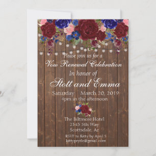 Invitation Renouvellement de Voeux Fleur de Bois de Navy Bour