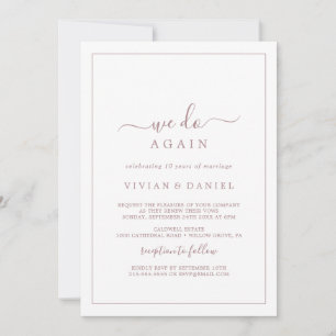 Invitation Renouvellement de Vœux Minimaliste Rose Gold We Do