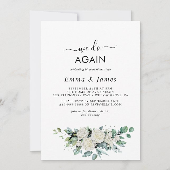 Invitation Renouvellement de vœux "Nous le faisons à nouveau" (Devant)