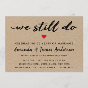Invitation Renouvellement de Vœux Simple Texture Kraft