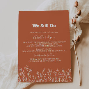 Invitation Renouvellement de vœux Terracotta Wildflower We St