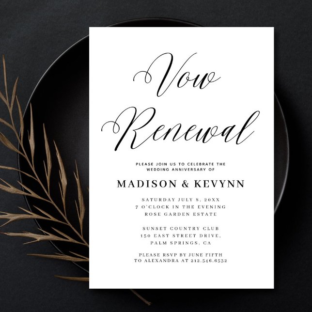 Invitation Renouvellement de Voeux Typographie Noir et Blanc  (Créateur téléchargé)