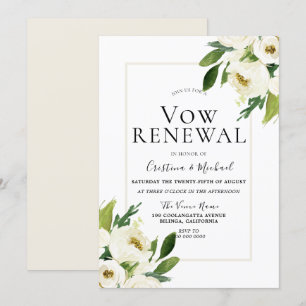Invitation Renouvellement de Vow à la crème florale de Rose b