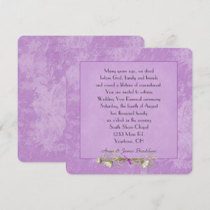 Invitation Renouvellement de Vow Mariage rose floral